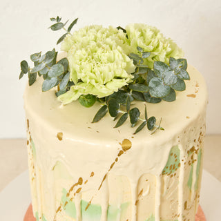 Gorgeous green vanilla celebration cake