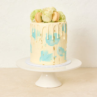 Beautiful Blue Vanilla Celebration Cake