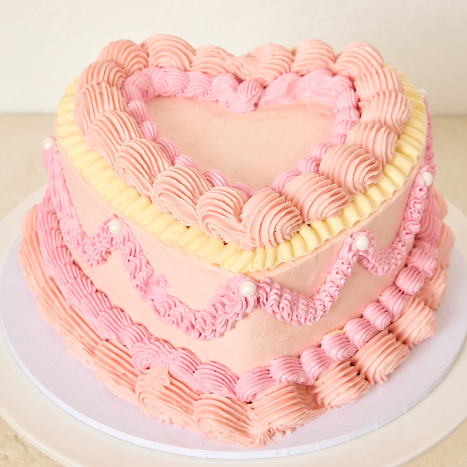 Pink and White Fondant Birthday Cake - B0440 – Circo's Pastry Shop