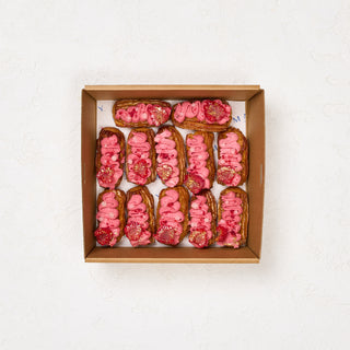 Raspberry and Lychee Eclair
